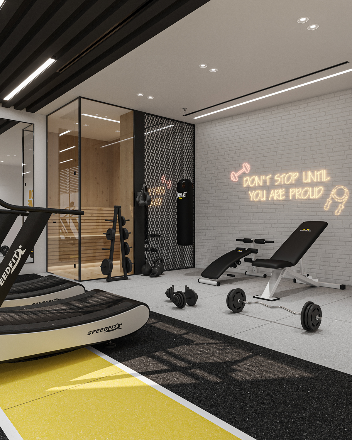 fitness gym gymdesign Gyminterior luxury luxury gym Sauna Sauna design sauna interior Villa