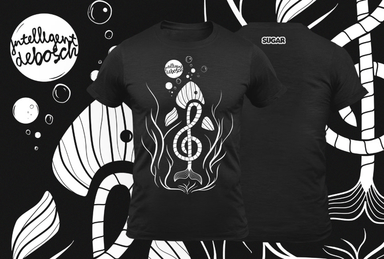 tee shirt t-shirt design illustrations fish Alexkid desolat watergate berlin dj black White