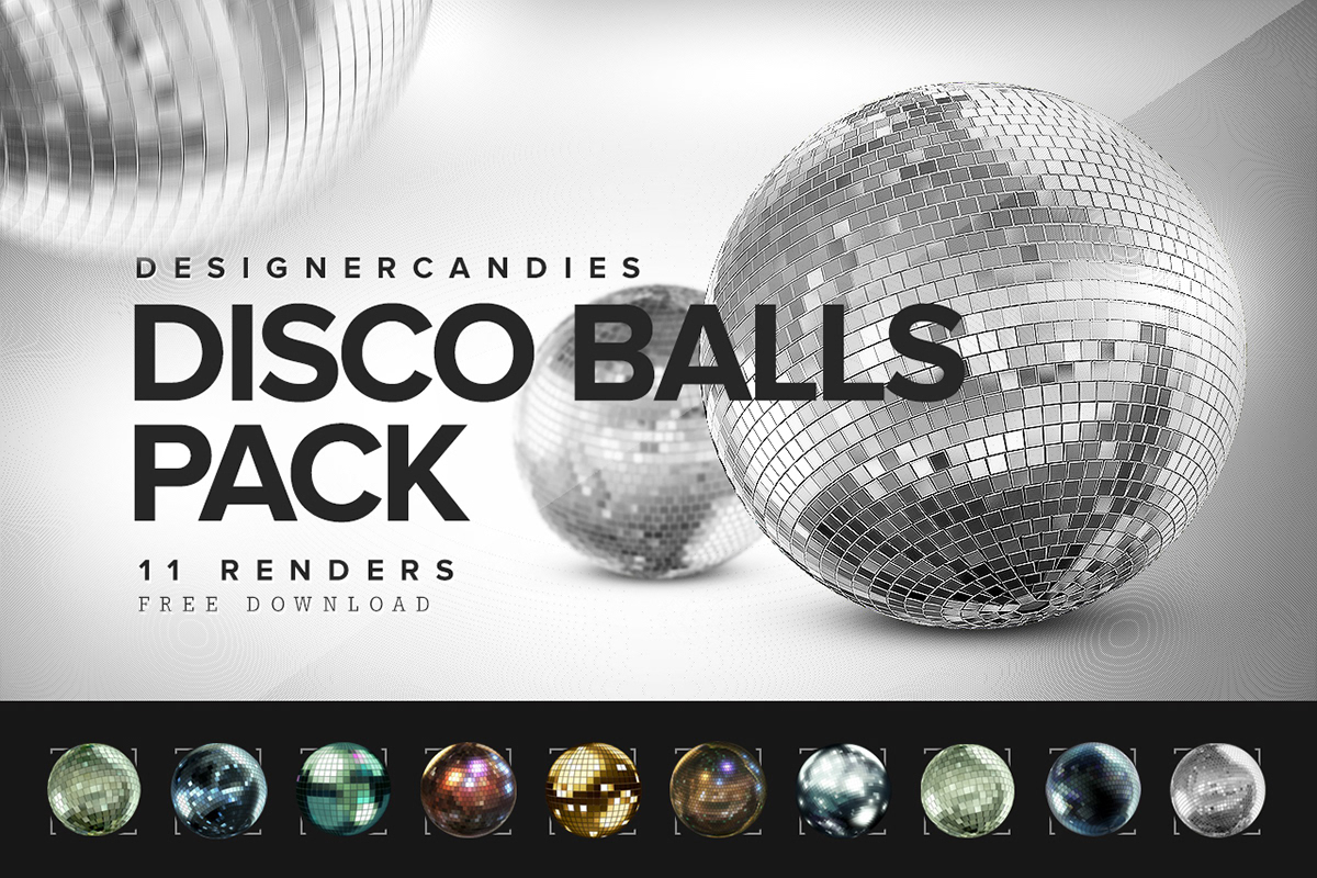 Render 3D disco balls freebies free party