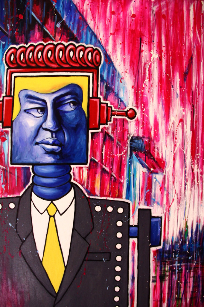 robot human machine painting  