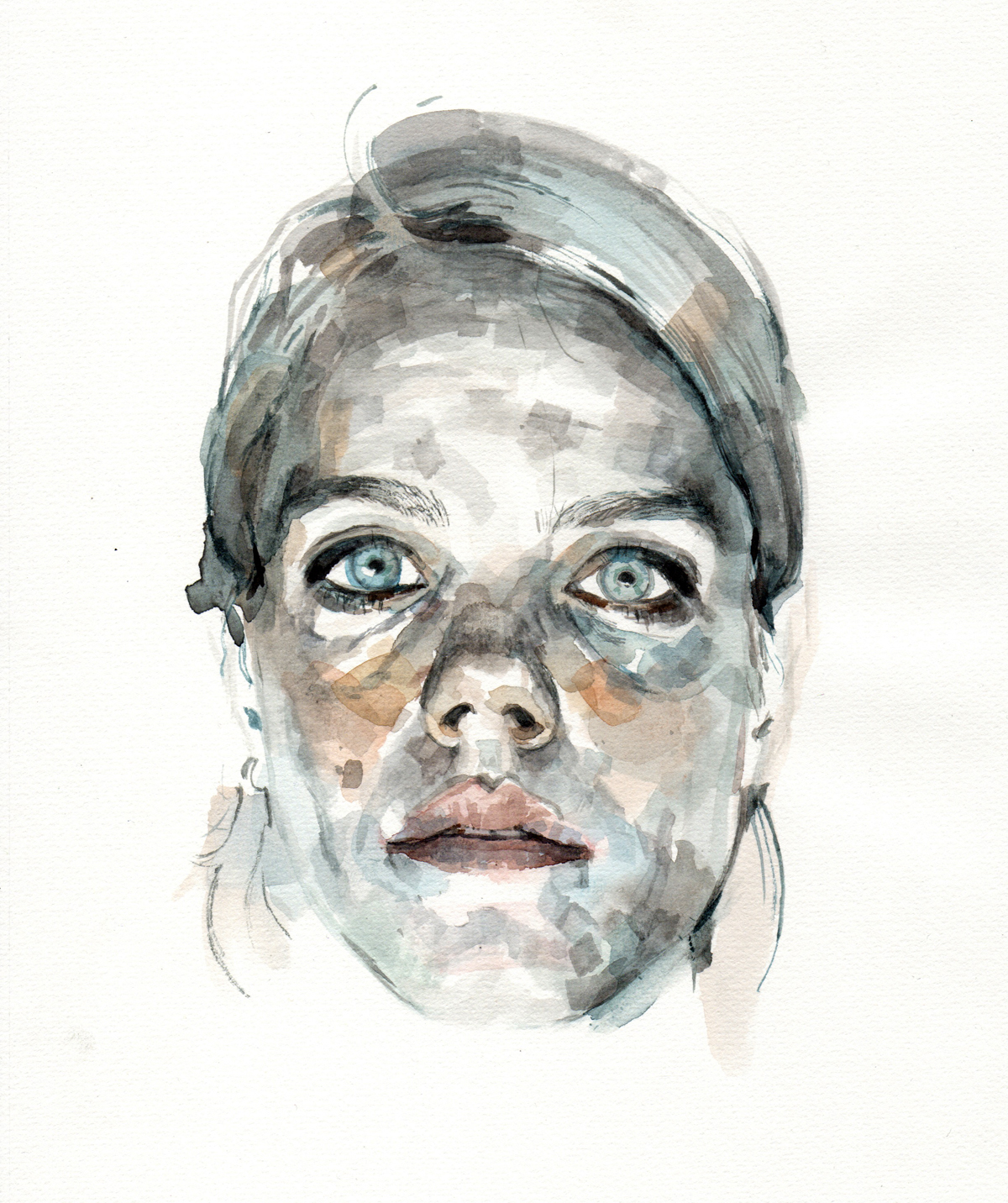 watercolors portrait realistic art girl Schmincke fabriano