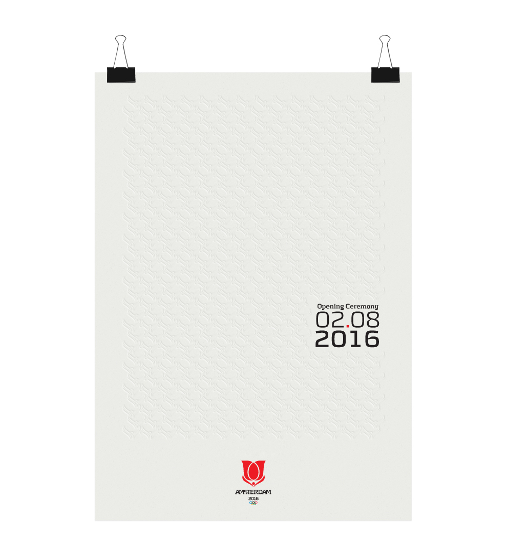 amsterdam amsterdam 2016 Olympic Games logo Logotype tulip ID poster pattern red ceremony vassia kalozoumi White black game