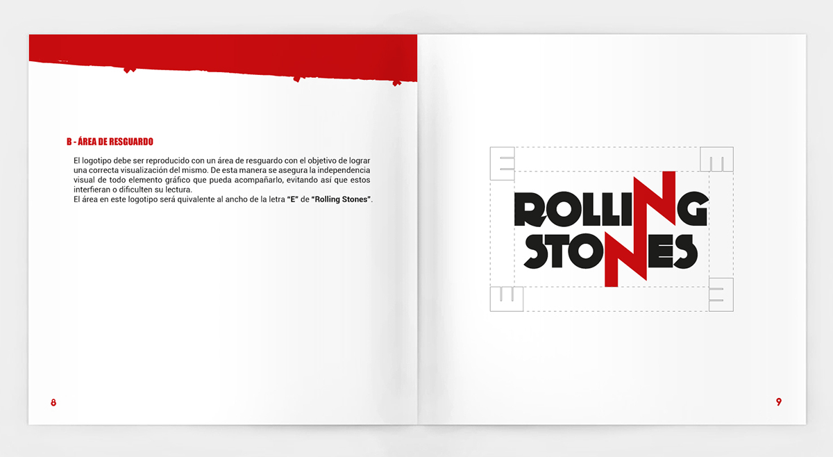 Manual de Marca rolling stones isologotipo Logotipo sistema Identidad Corporativa brand book marca imagenes textos color estructura Diseño editorial diseño gráfico fundacion gutenberg 