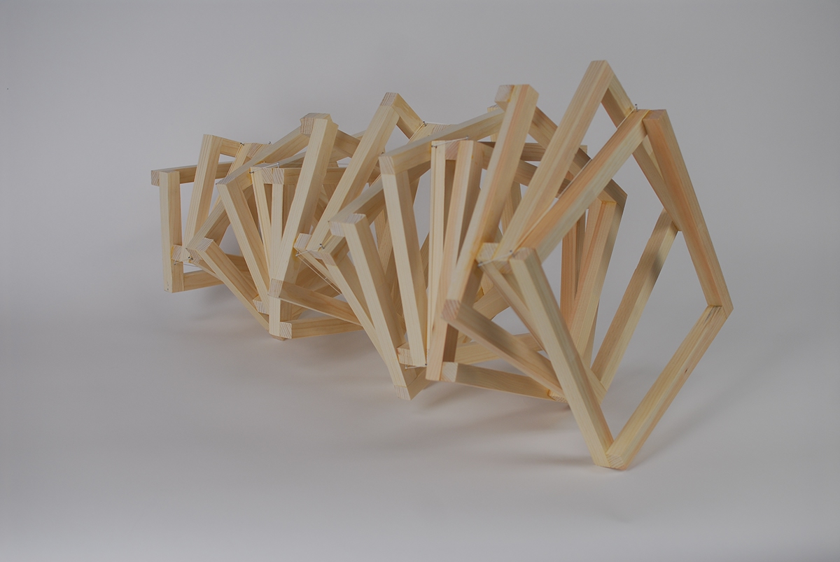 sculpture topography mathematics square frame rotation Transformation scale wood pine