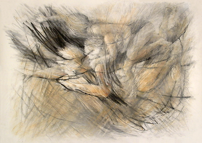 mixed media pastel charcoal graphite Tusche Abstract Art