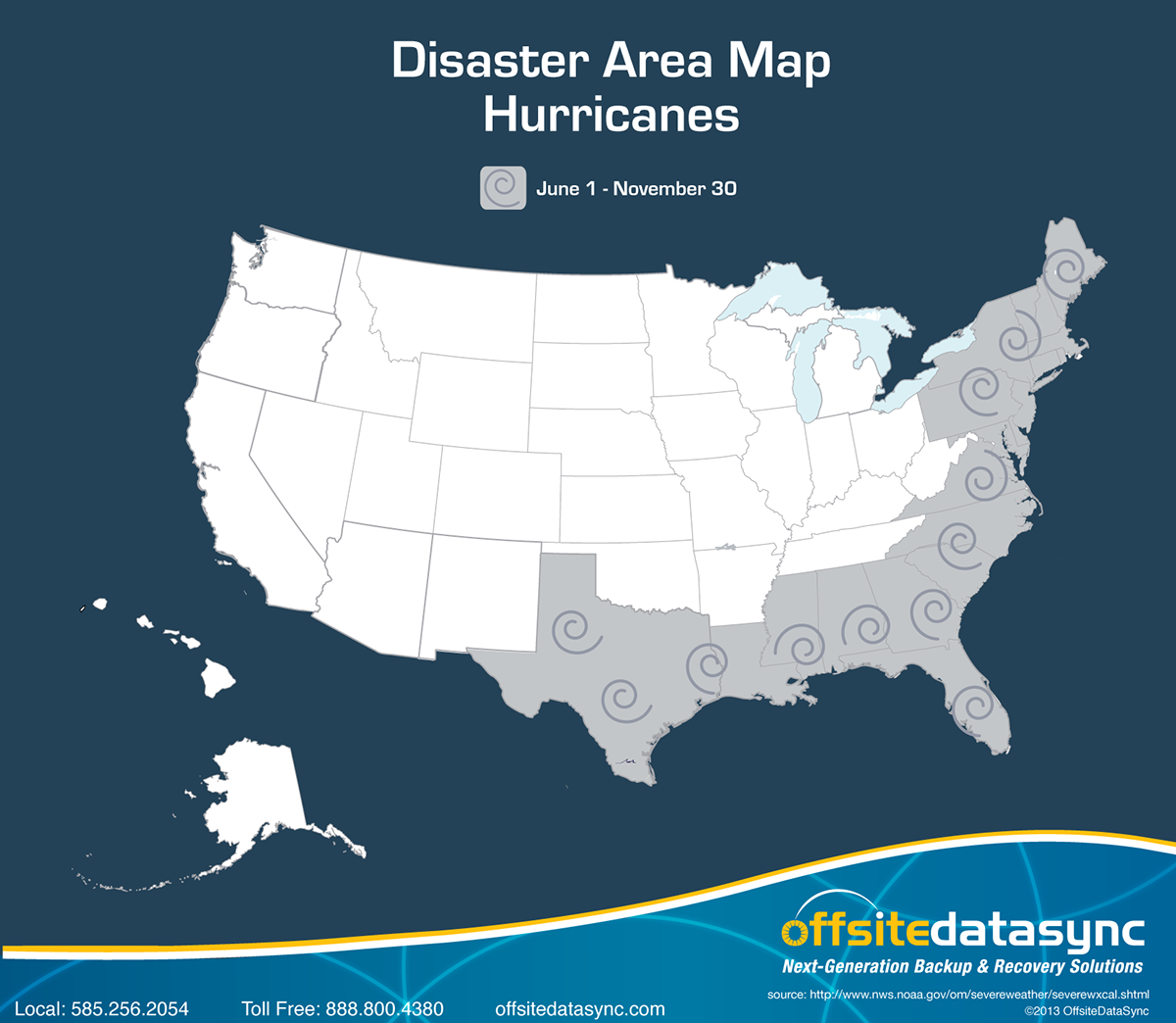map disaster  it OffsiteDataSync united states icons weather Data IT inforamtion infographic backup