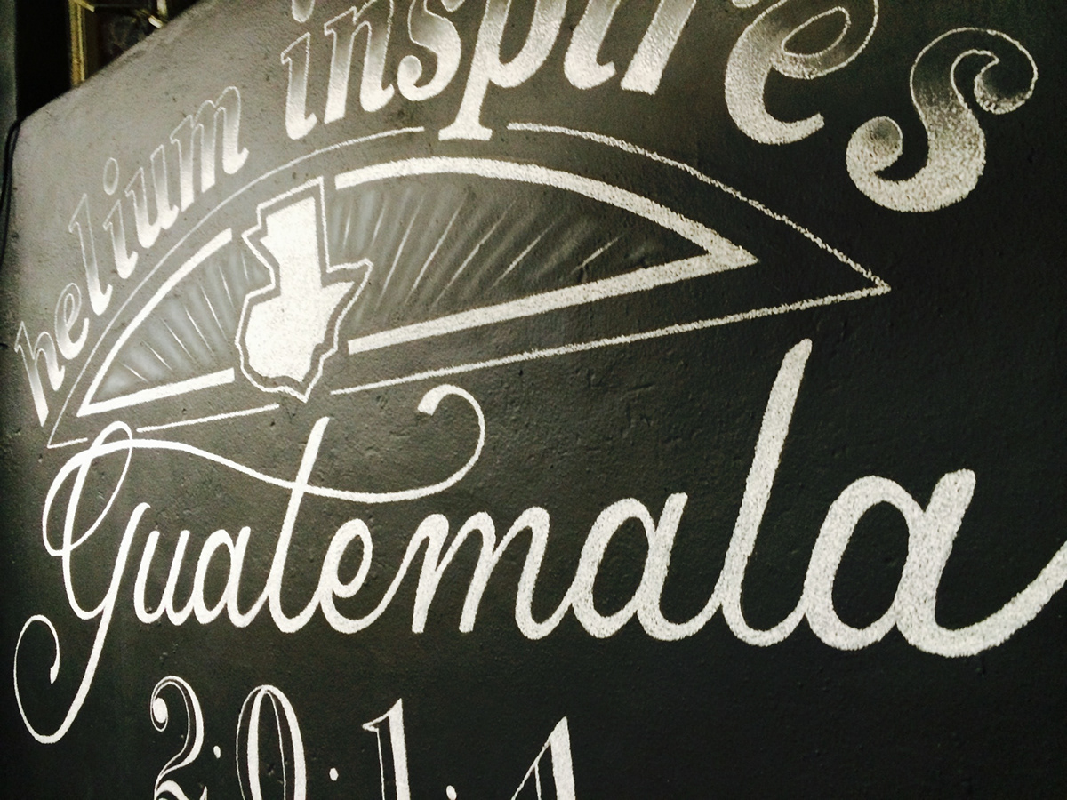 chalk wall type graphic lettering inspire mission trip Guatemala arts indiegogo Custom Layout