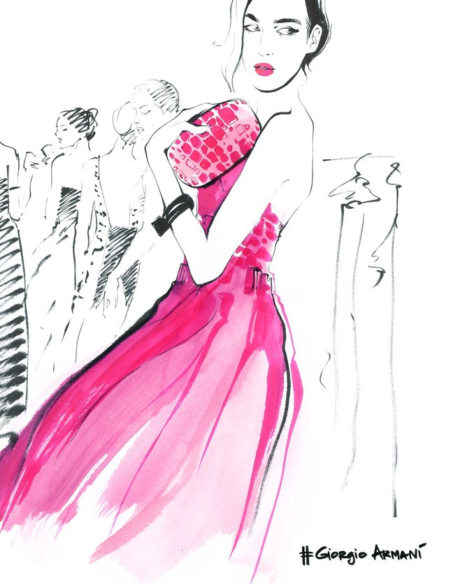 milan fashion week vogue Alena Lavdovskaya fashion-illustration VERSACE prada Moschino MAX MARA