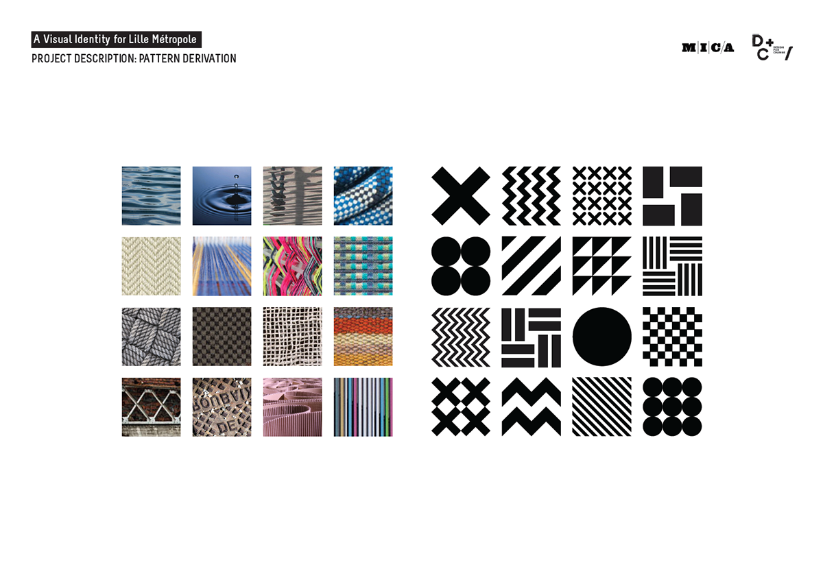 pattern textile water lille france brand identity iterative identity flexible identity Competition Signage transportation system city identity Tote Bags