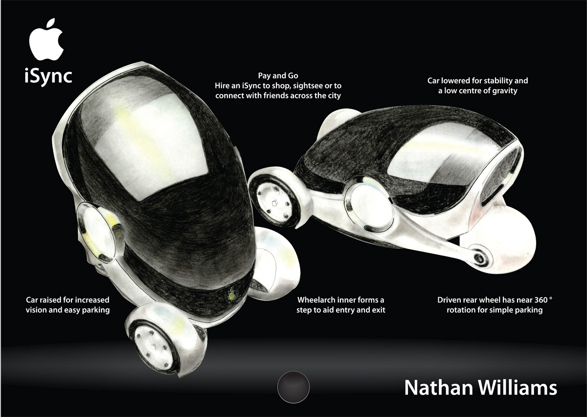 apple car electric city isync Nathan  Williams  commuter  student  design  automotive