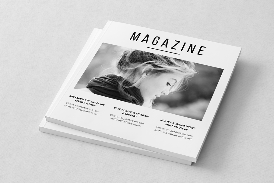 InDesign magazine template Multipurpose clean simple minimal square magazine clean layout creative
