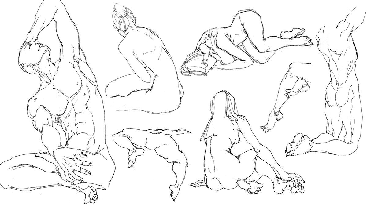 inksketch Figure Drawing people sketchbook sketch gesture woman man life drawing life Rotring