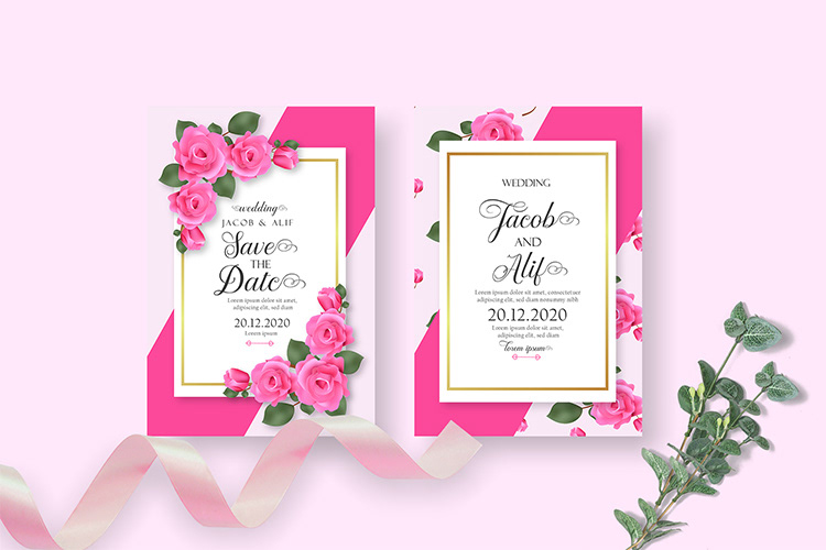 wedding wedding invitation Invitation Card set celebration floral Flowers save the date