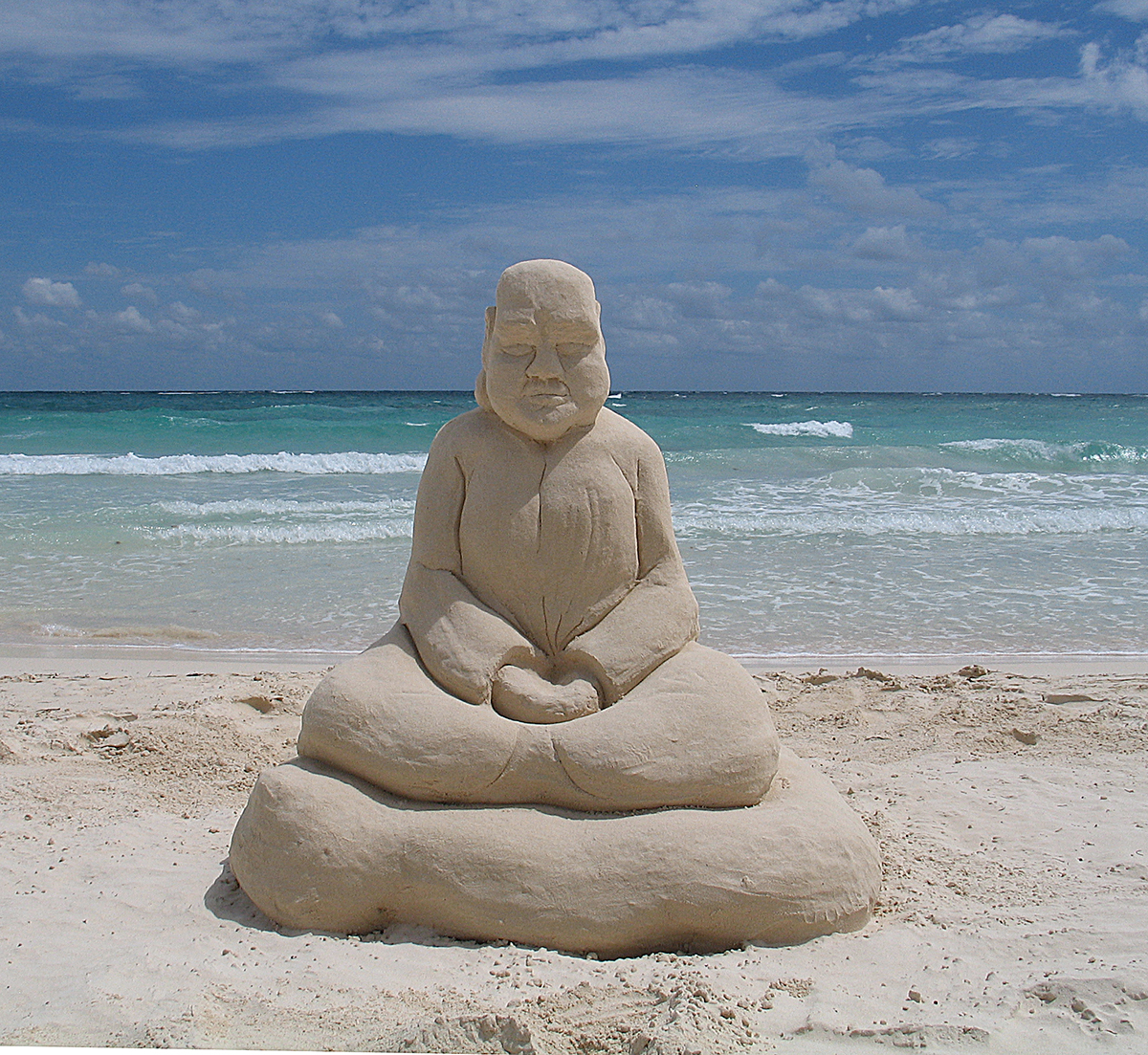 sand sculpture Buddha