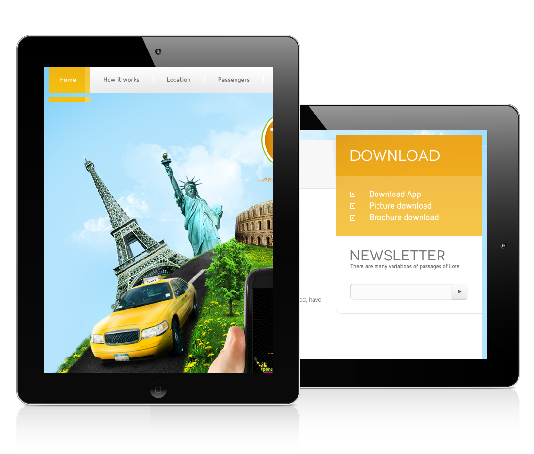 application UI web design illustration taxi smartphone app handy