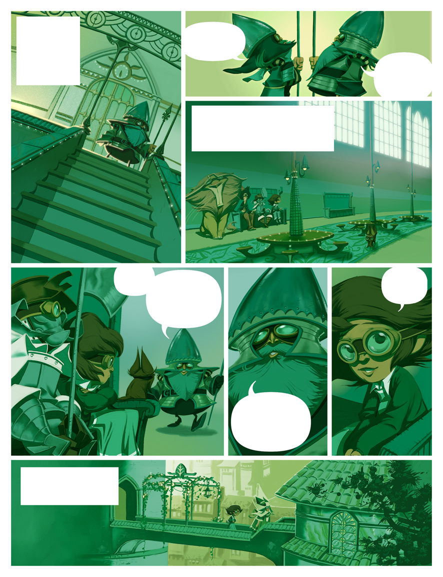 comic pages OZ dorothy lion scarecrow wizard digital color