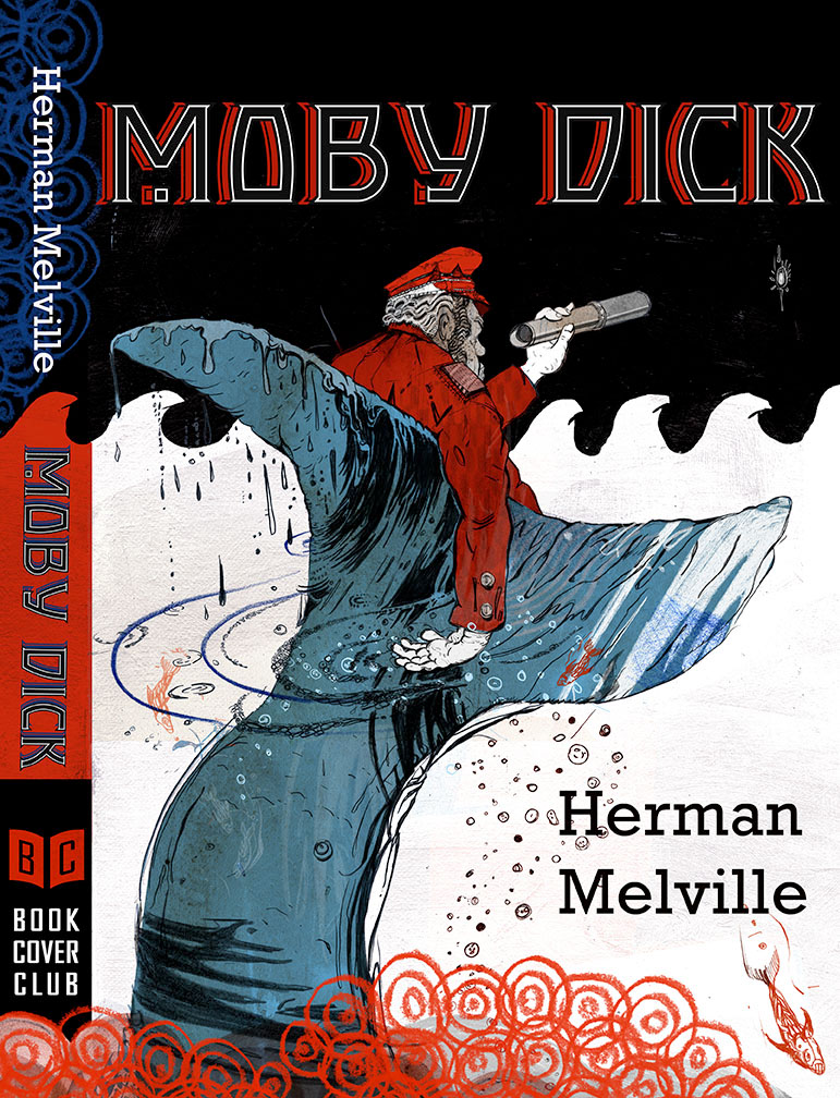 book cover covers Moby Dick dubliners the help the magic mountain hand drawn type kids books color story book painterly mixed media Classic