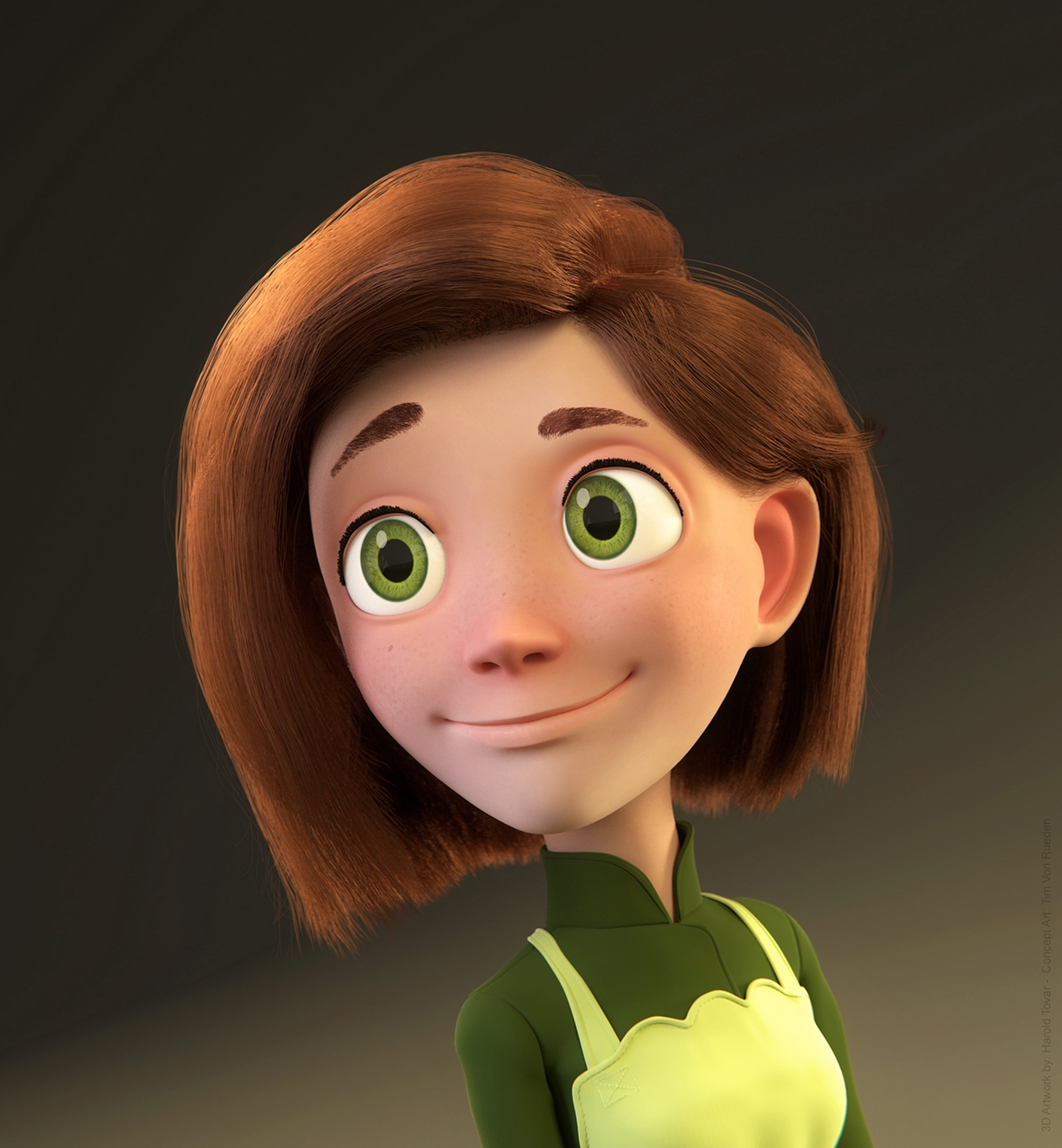 Cecelia characters 3D b3d colombia personajes caricatura cartoon blender modeling modelado pixar Style portafolio