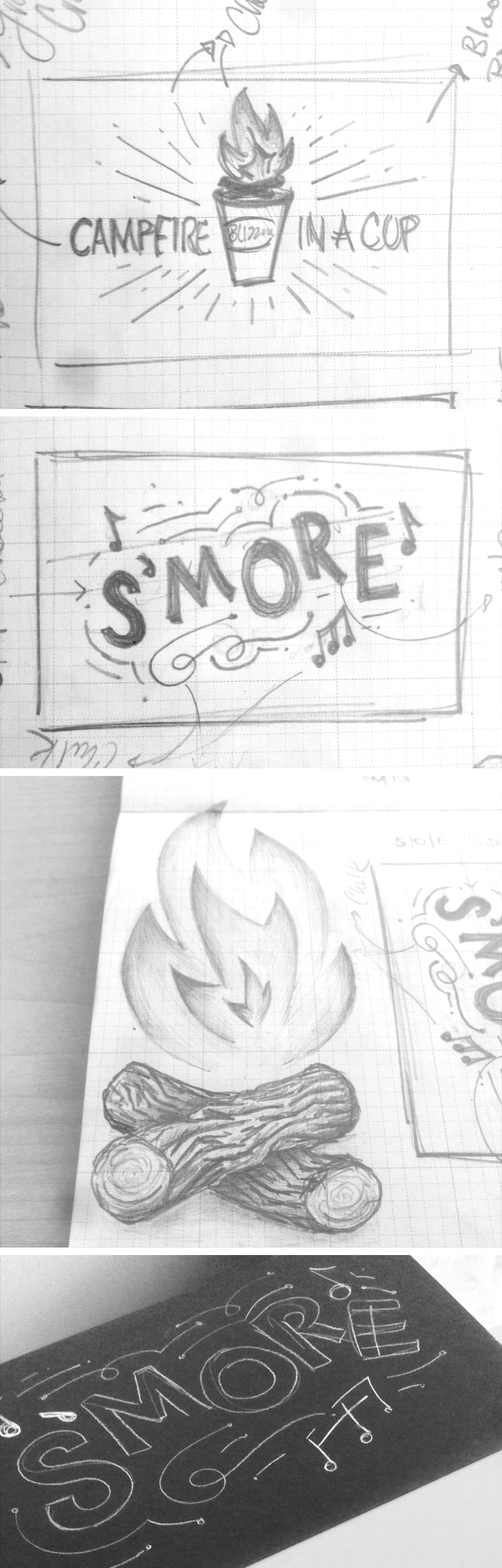 tmoneydesign lettering Handlettering chalk Smores food type Food Typograpy type social media social gif process