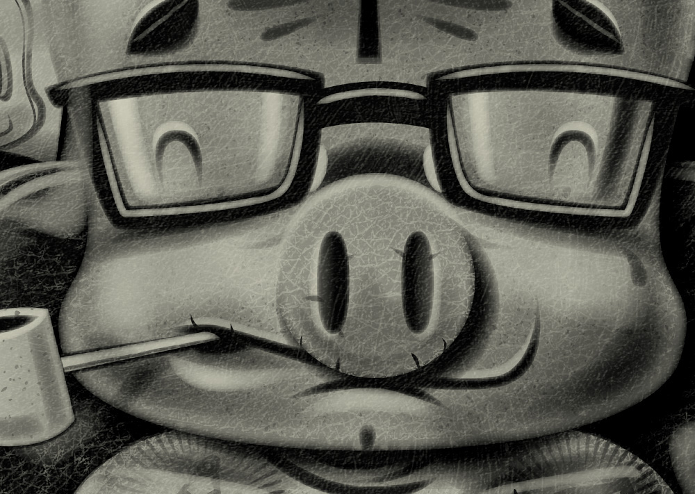 travis price  illustrator  vector  pigs  tattoo  print