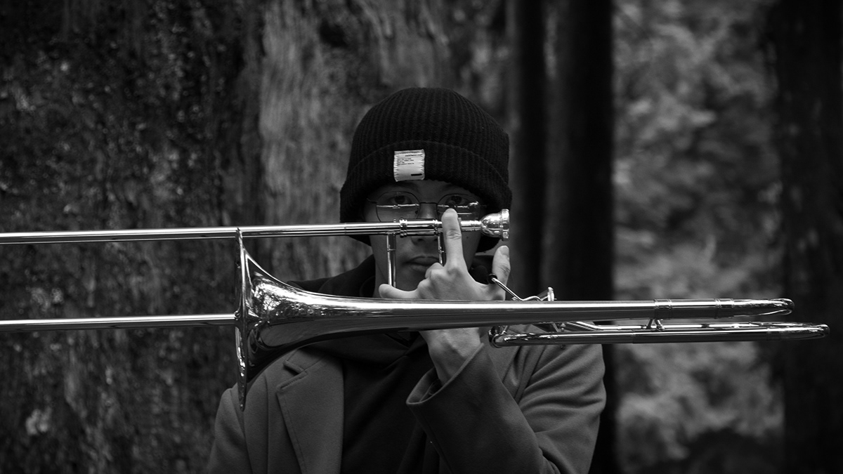 Photography  portrait brass trombone