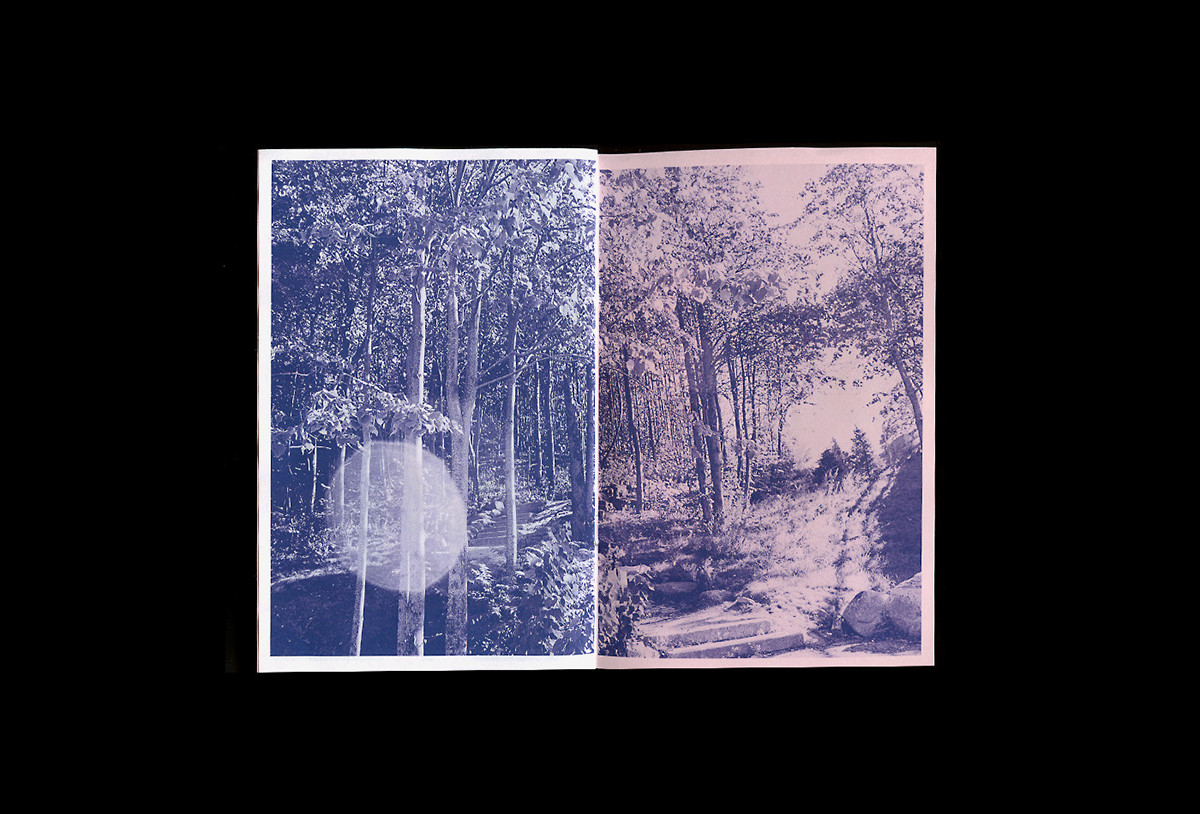 Zine  Booklet SKY Level ground trail pink print Perspective scale purple