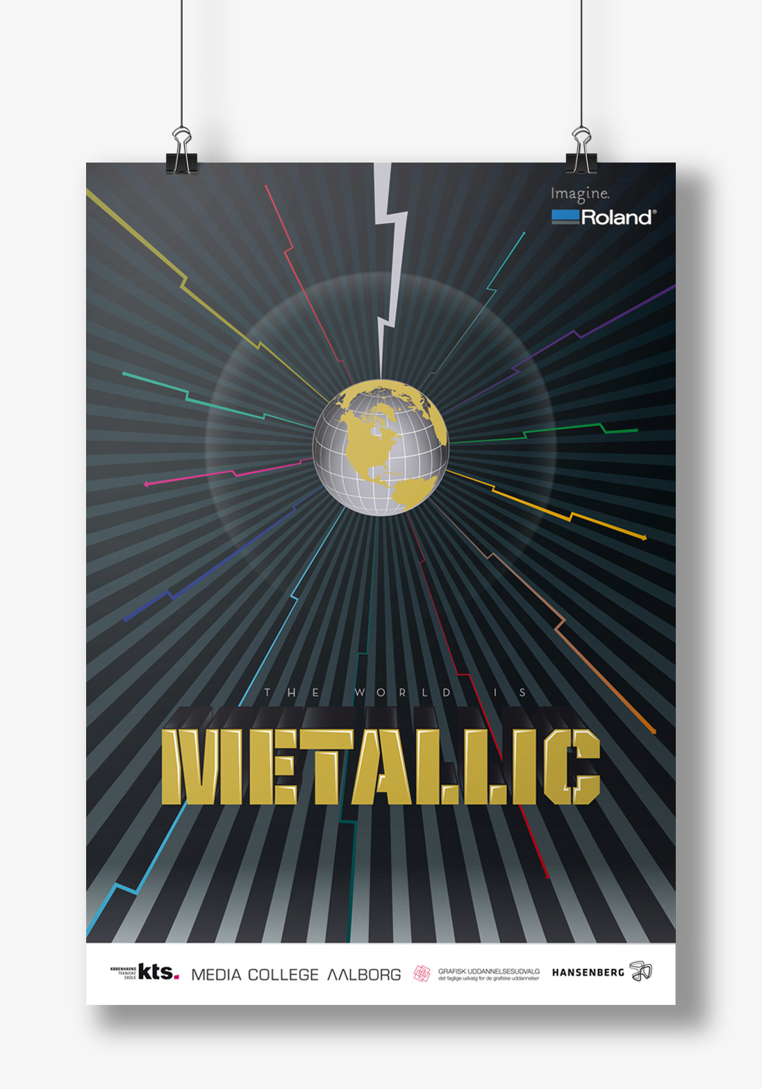 The World Is Metallic silver gold VS-640 DM i SKILLS metallic color Poster Design