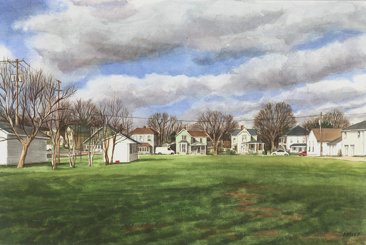 Realism small town ohio Landscape environment photorealism watercolor jackson appalachian street scene house paint