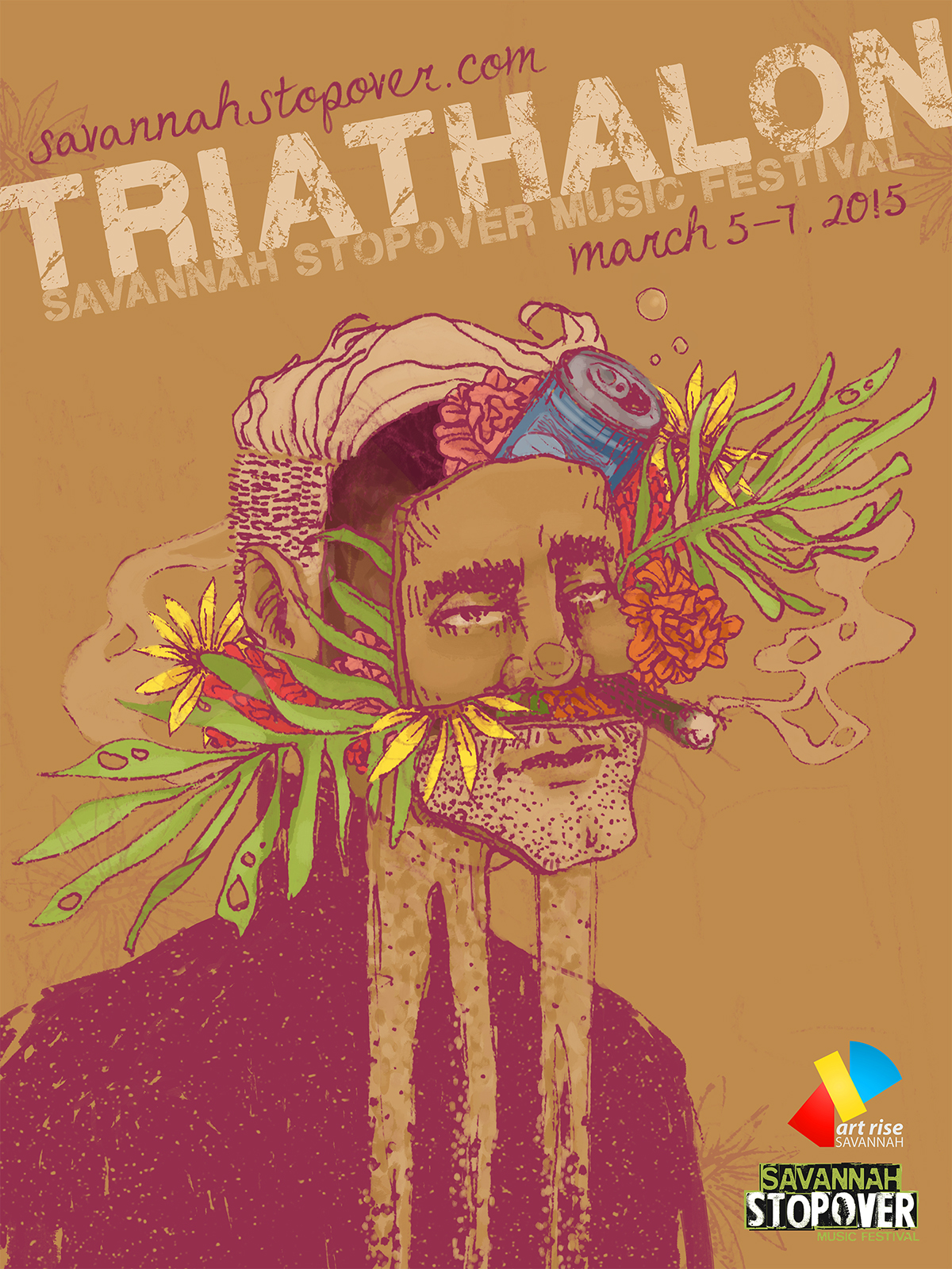 Savannah musicfestival poster graphite digital DigitalIllustration