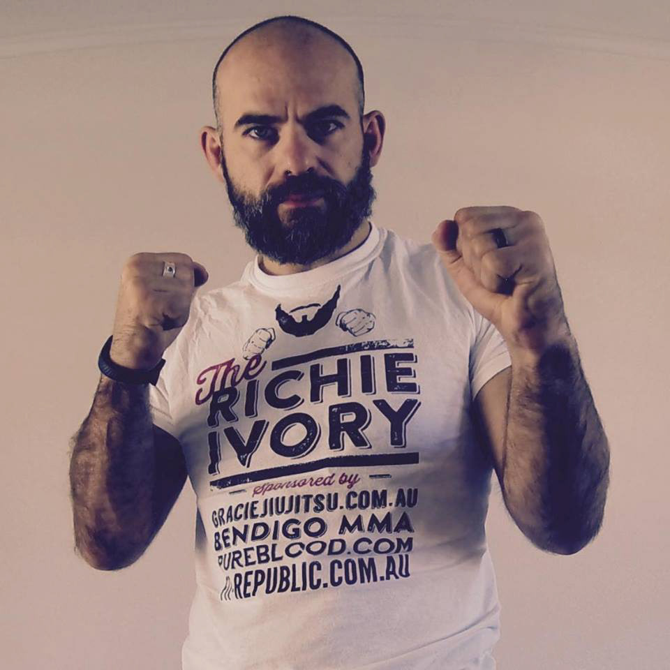 BJJ MMA Fighter beard fists t-shirt