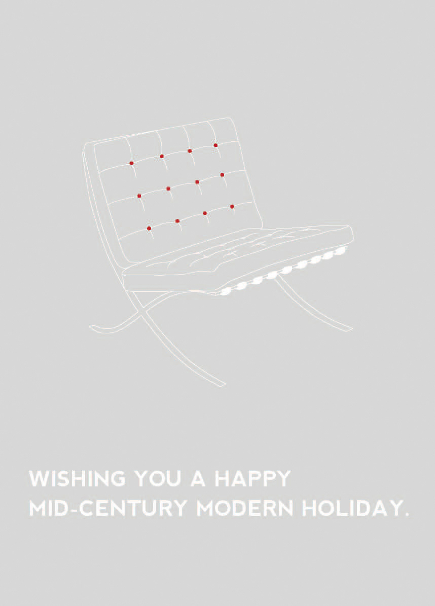 Holiday card holiday card greeting card Christmas chairs mid-century modern mid century furniture chair