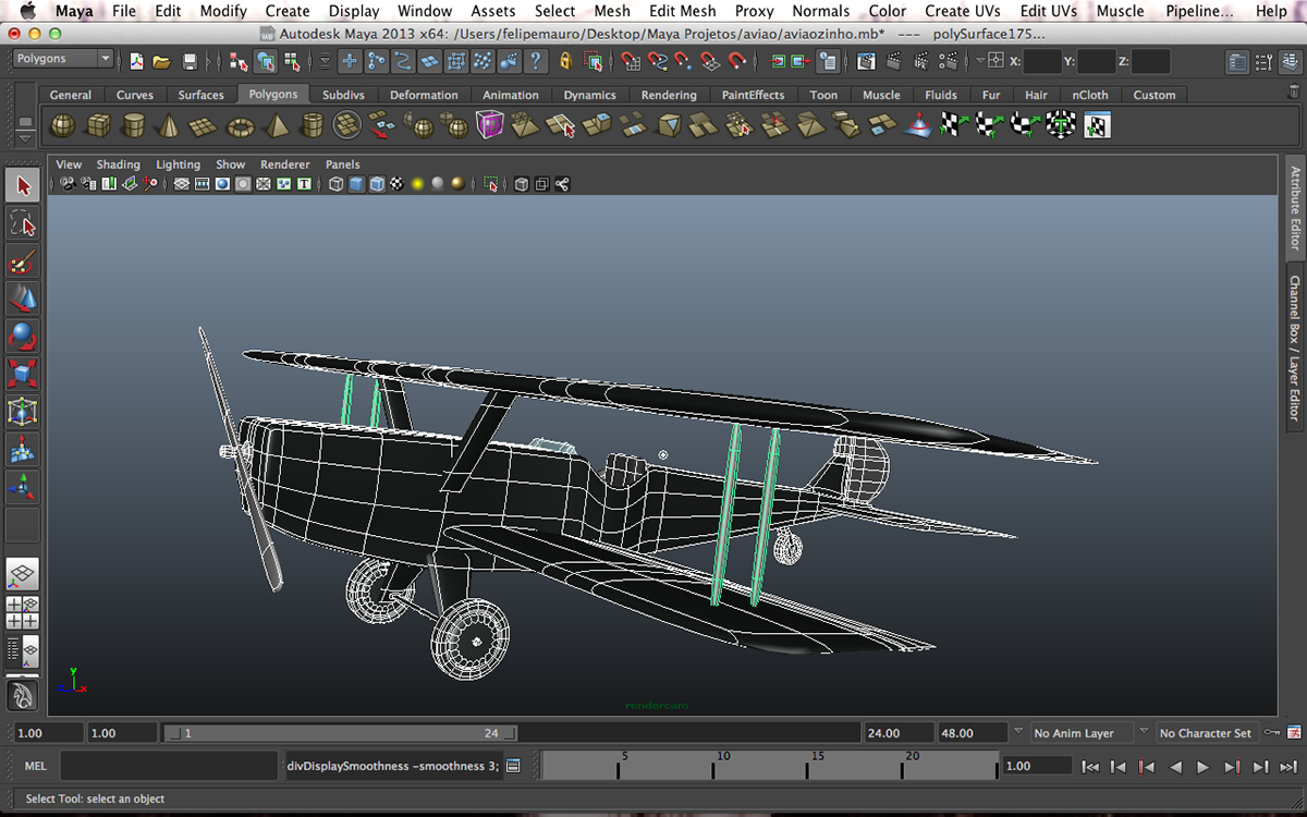 airplane Maya 3D Render