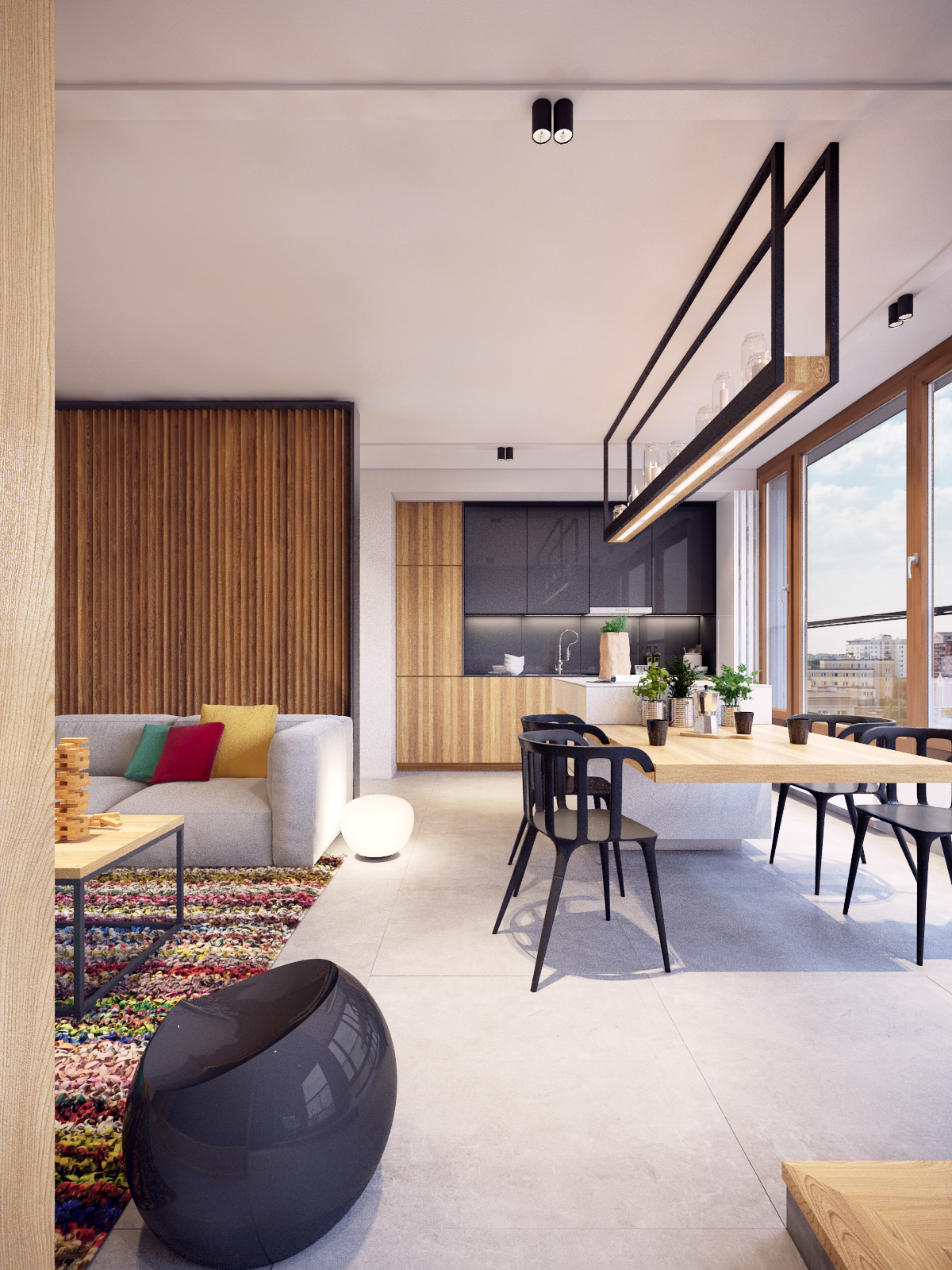 fresh home warsaw flat Interior design colors photo photograph Render minimal livingroom bedroom kitchen