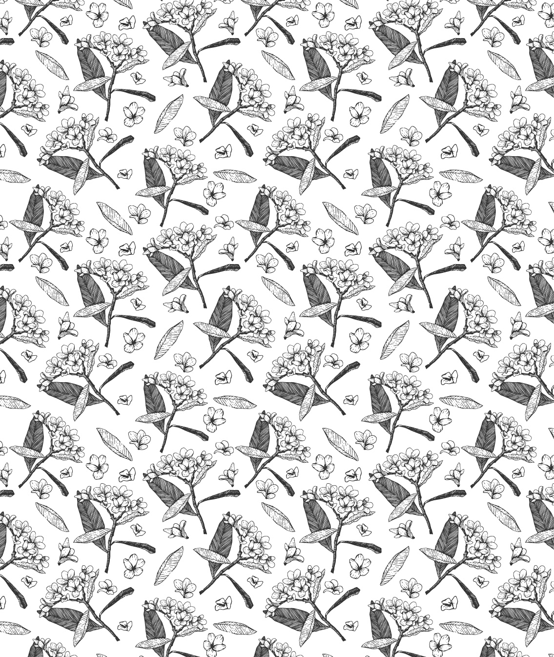 Drawing  fabric floral Flowers illustrations ink pattern pattern design  Patterns textile