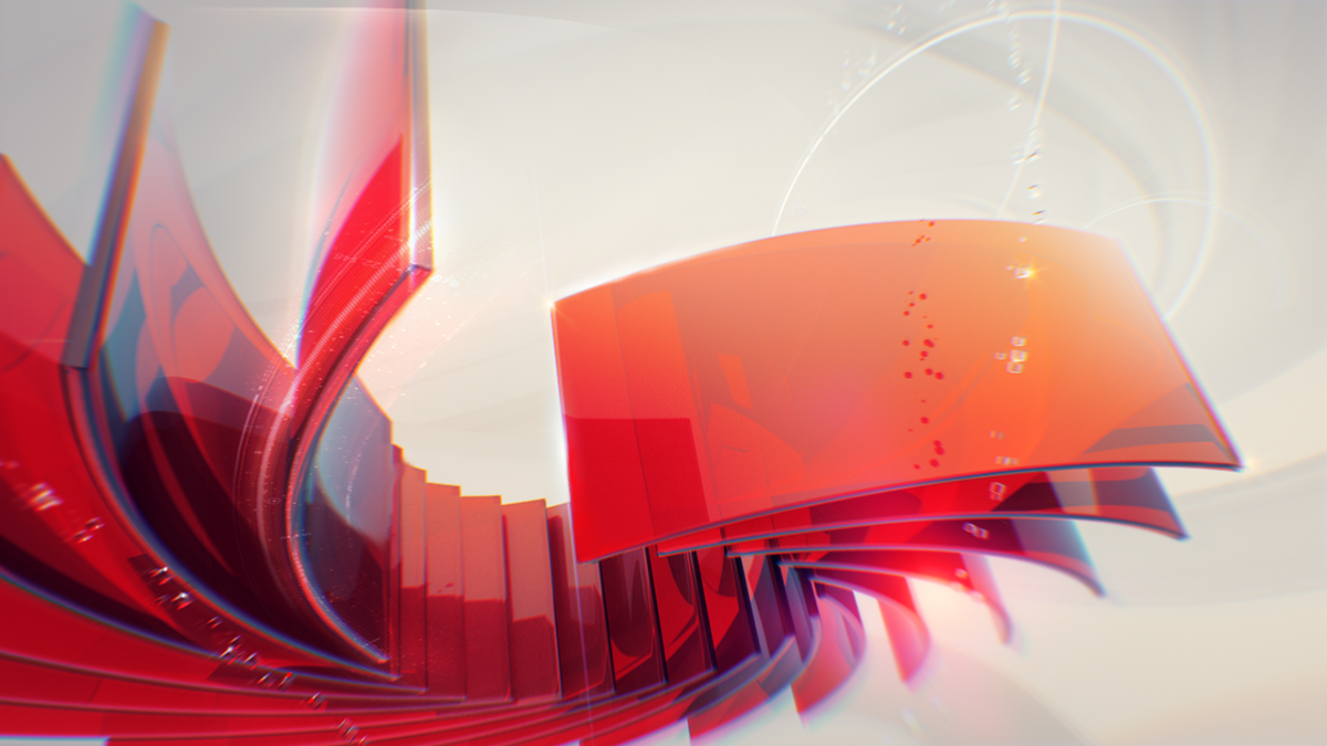 CCTV china glass abstract red motion design