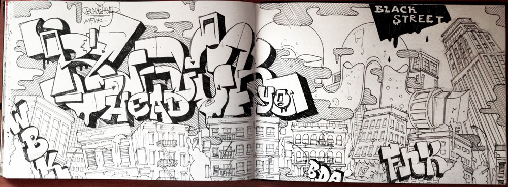 Graffiti Blackbook black koolhead bda wbk fnk sketches art