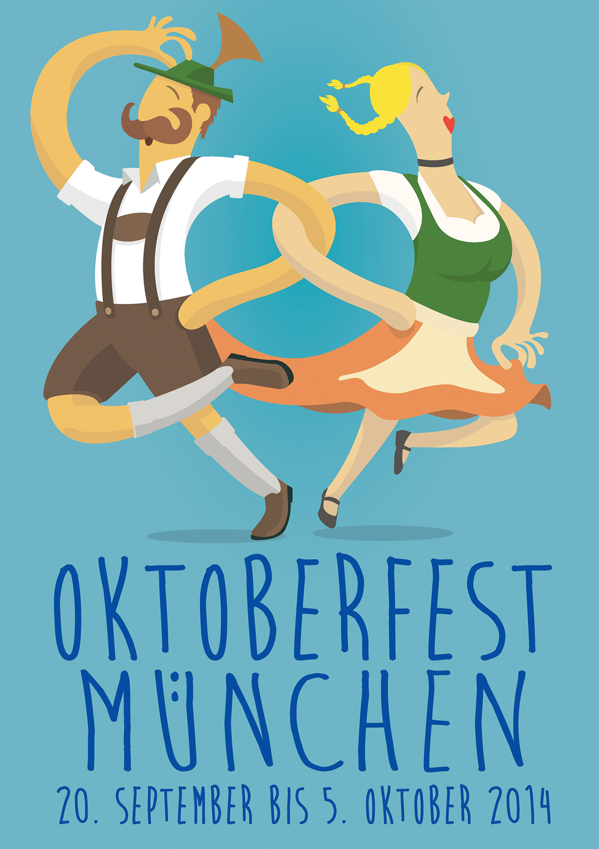 oktoberfest München vector poster Bavaria munich DANCE   brezel german