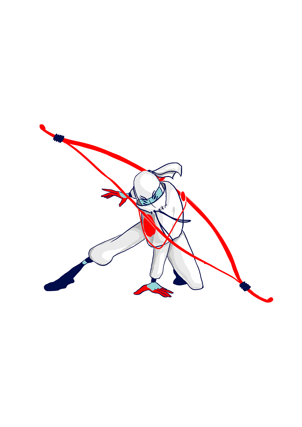Character design  animation  movie ninja japan swan red warrior Alian bow