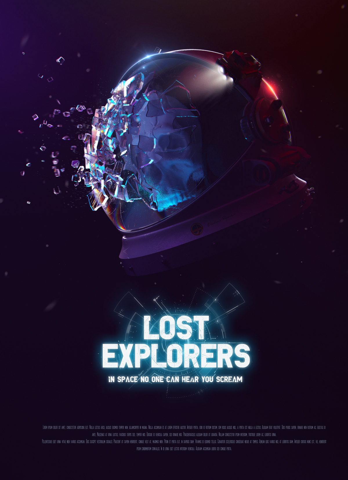astronaut Space  lost EXPLORERS Lasek Render Helmet skull movie poster