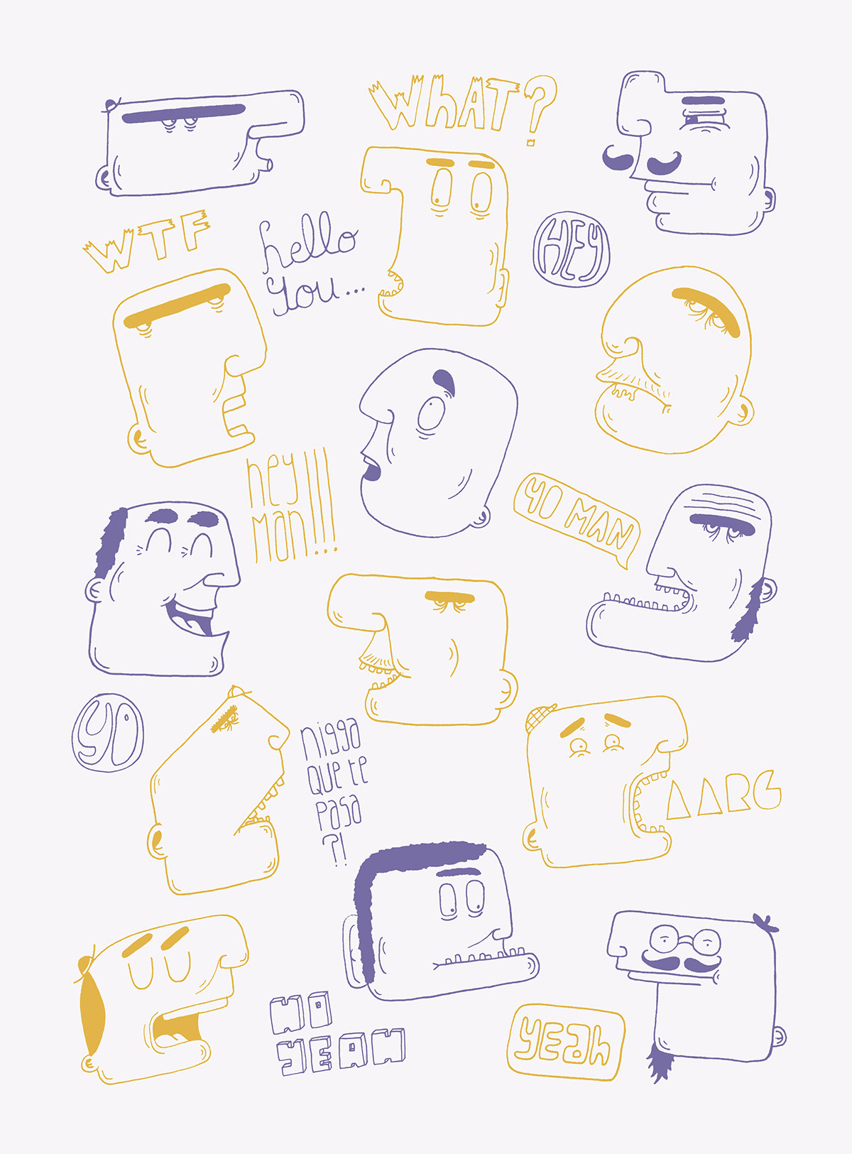 pattern design ipod design wall characters doodle perso funny strange weird typo tipografia Fun