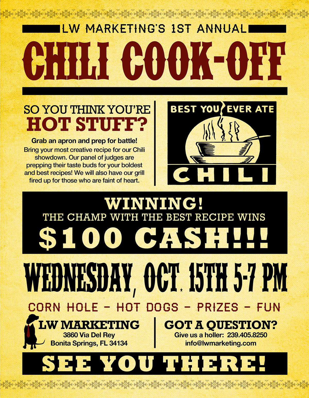 Promotion cook-off flyer