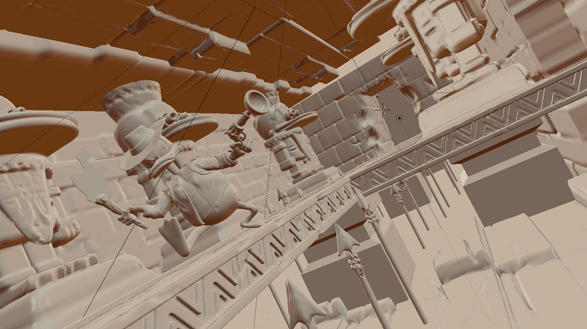3D Render Sculpt disney game Retro Classic texture scene