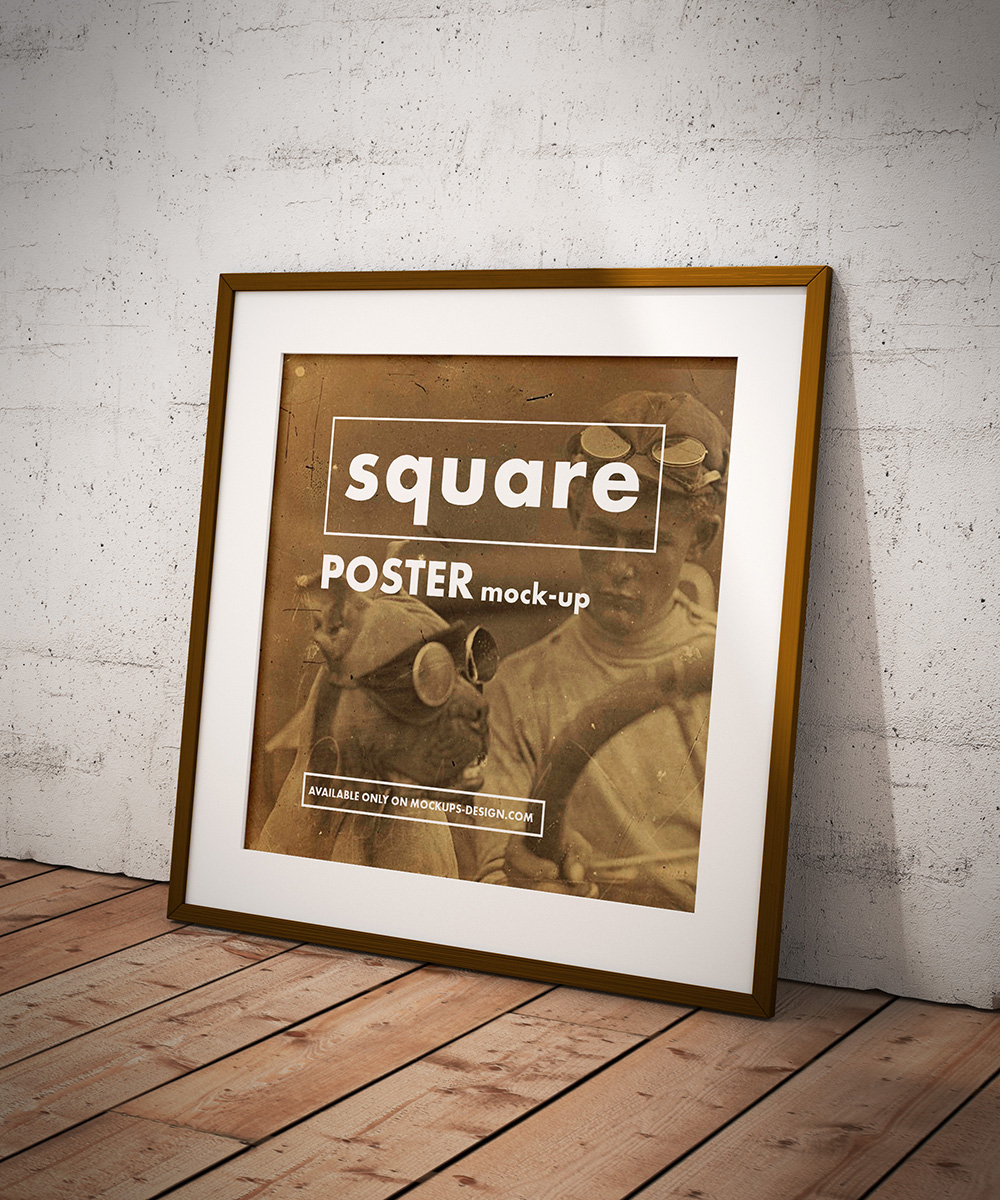 Download Free square poster mockup on Behance