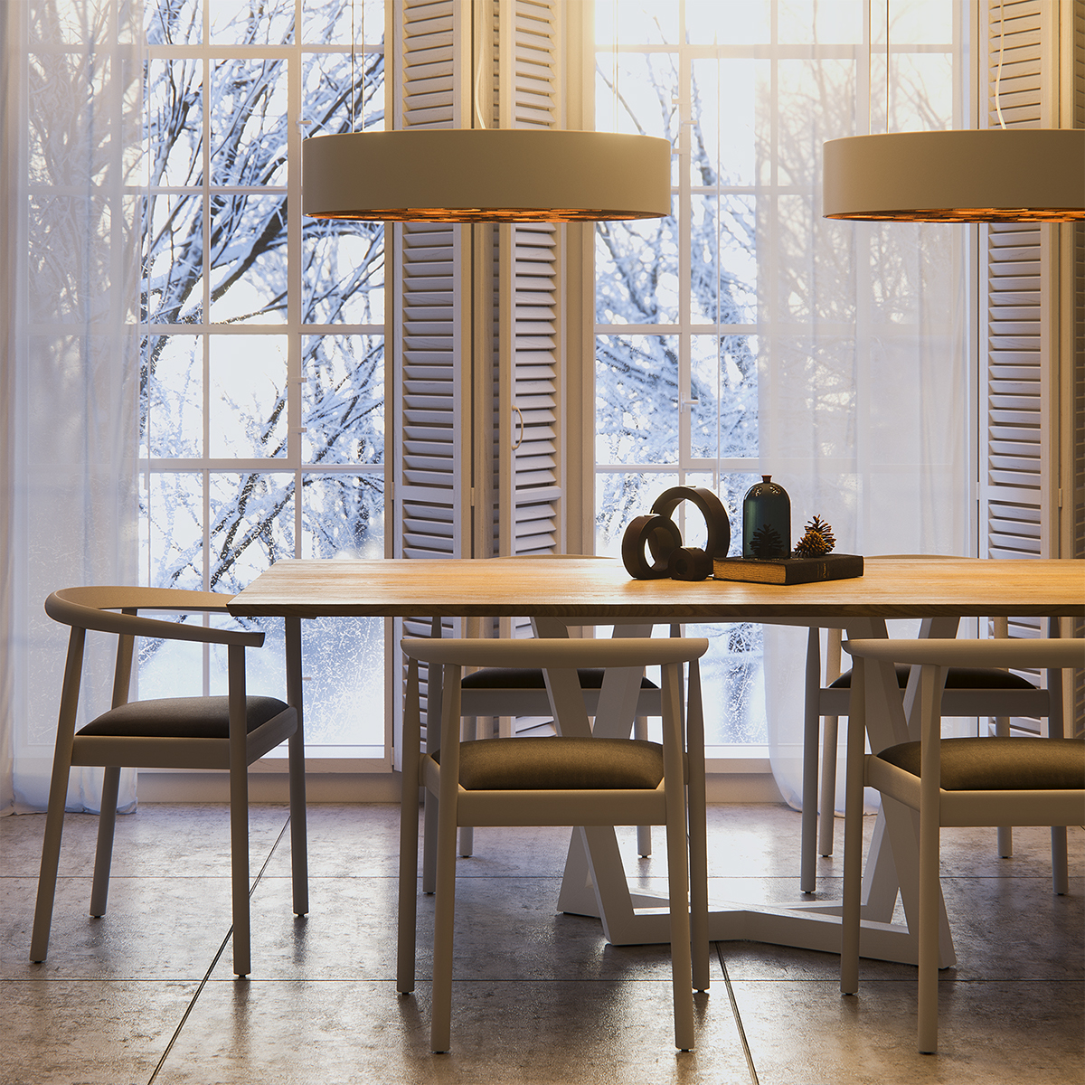 Interior living room kitchen apartment light 3D visualization CGI Render selection Double-aye furniture design modern vray