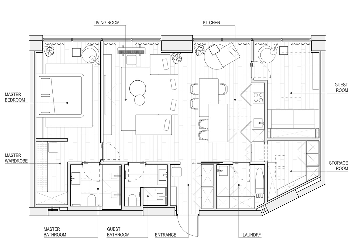 Drawing  concept interior design  Interior Layout Design design revit working drawings Layout Options