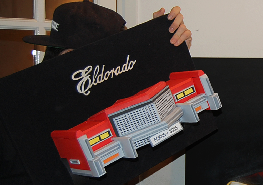 papercraft car cadillac paper black red coche handmade gta eldorado Exposición art Volumen Maqueta boss