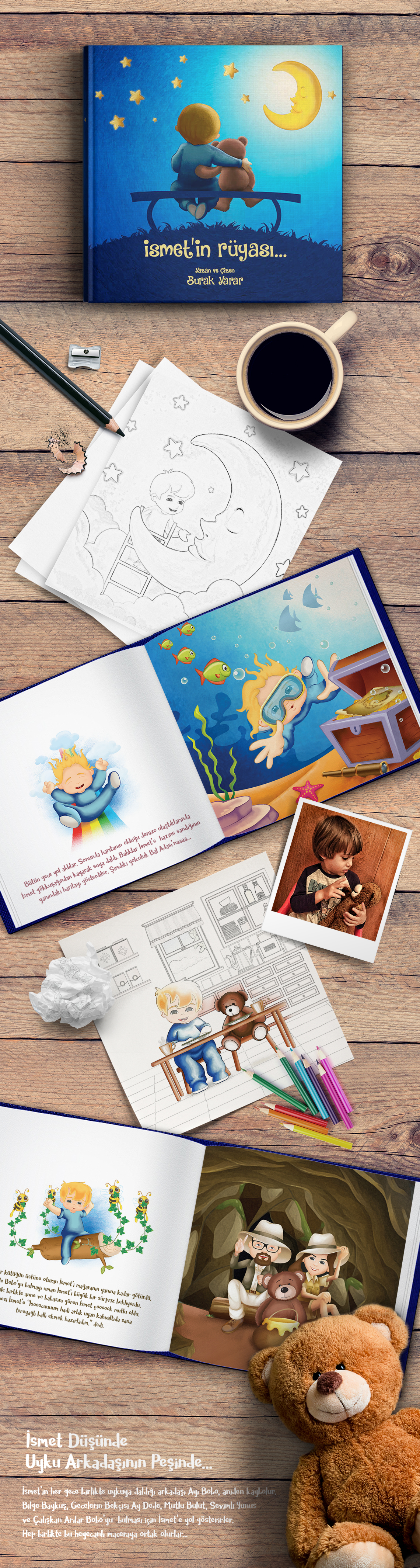 book Child book ismet'in rüyası dream ILLUSTRATION  draw adventure about my child