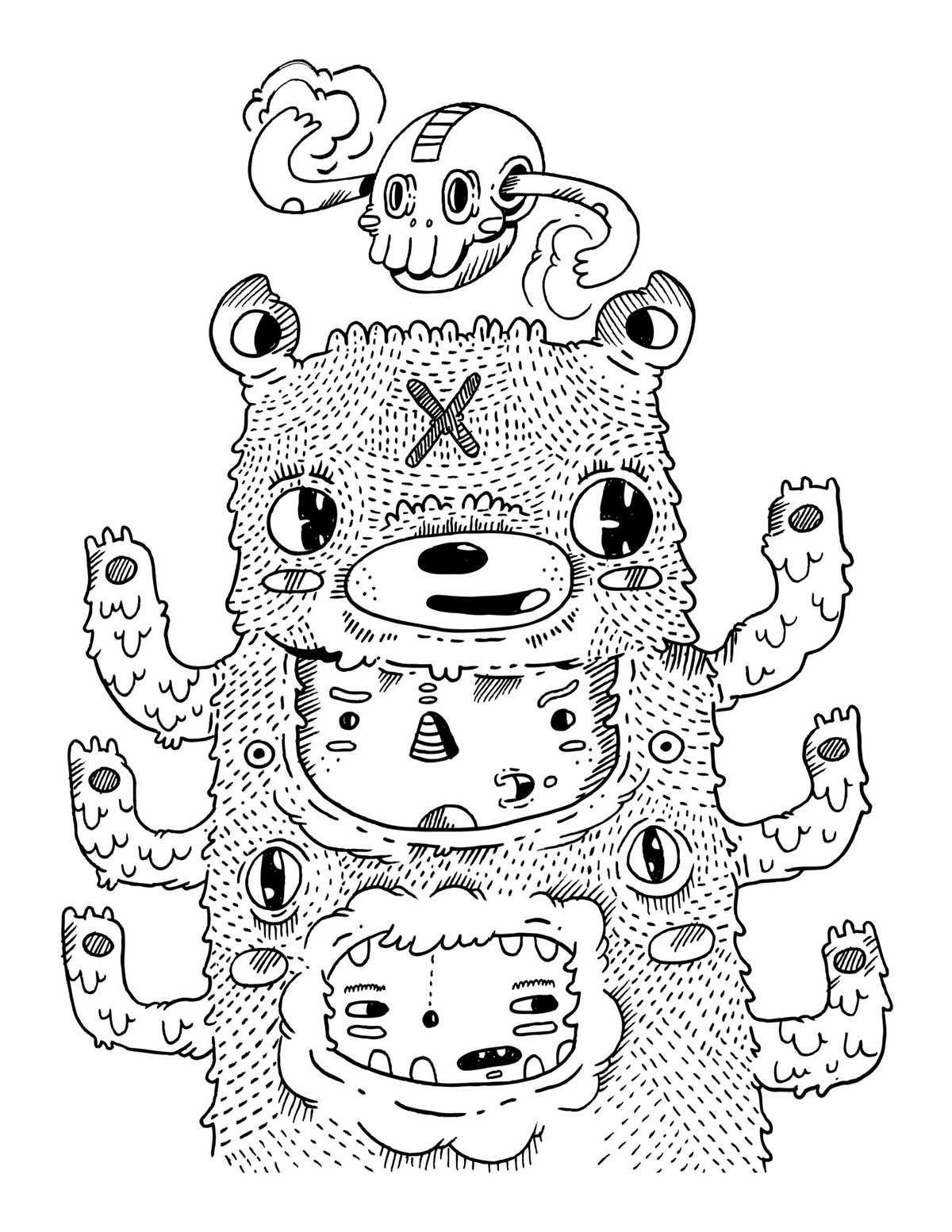 line art  Weird  black and white drawings Character Adventure Time