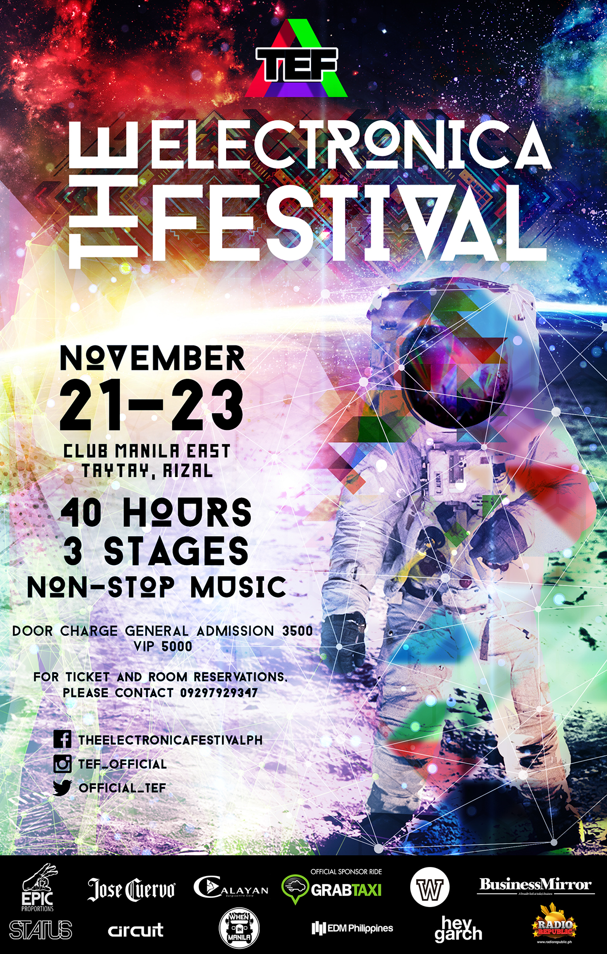 astronaut Electronic Festival poster compositing facebook cover futuristic