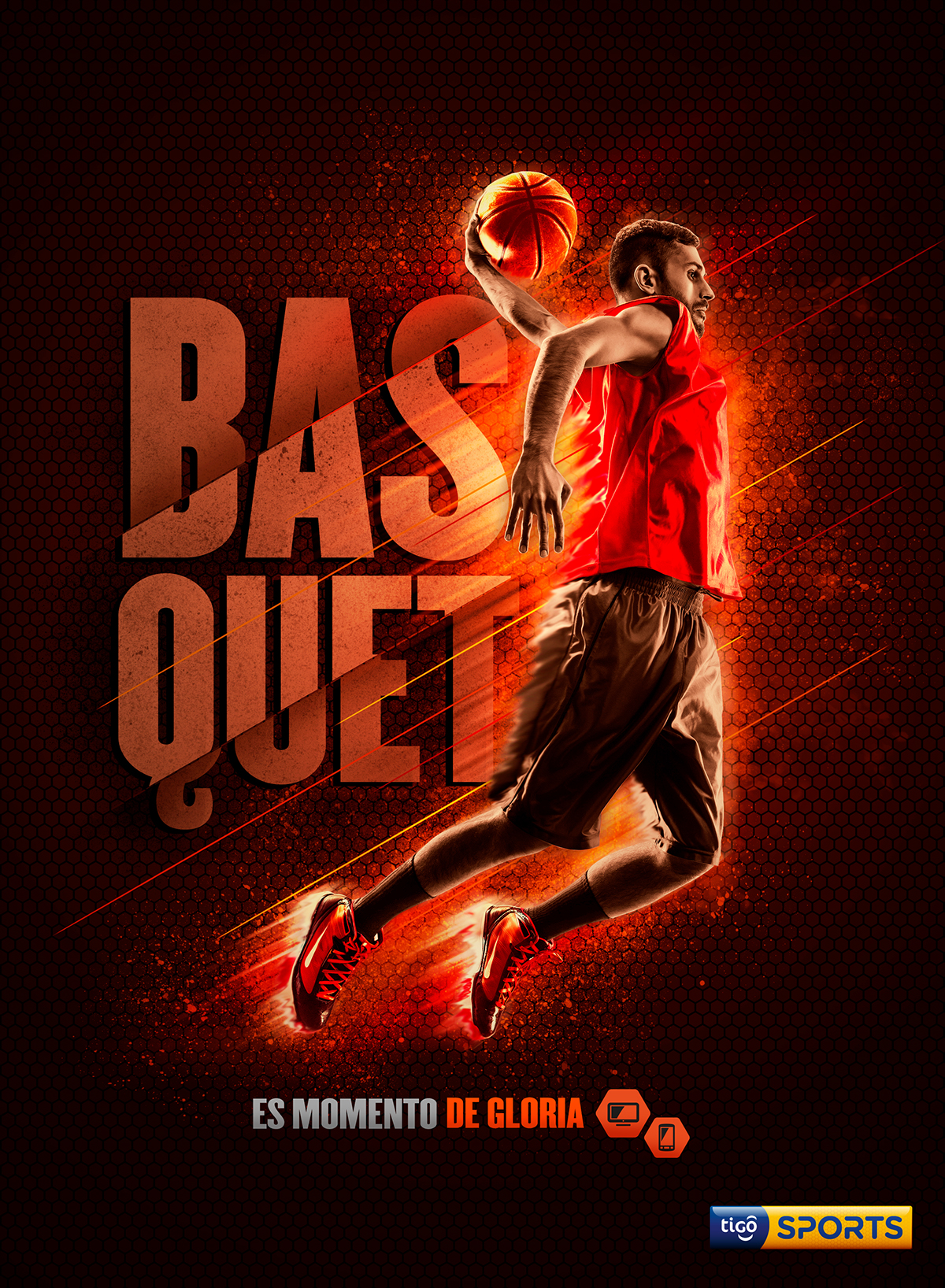 tigo sports Deportes Futbol baloncesto basquet tipografia